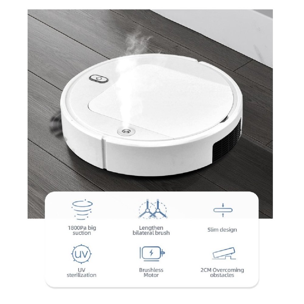Robotic Vacuum Cleaner For Hardwood & Tile Floors & Low Pile Carpet Robo Cleaner